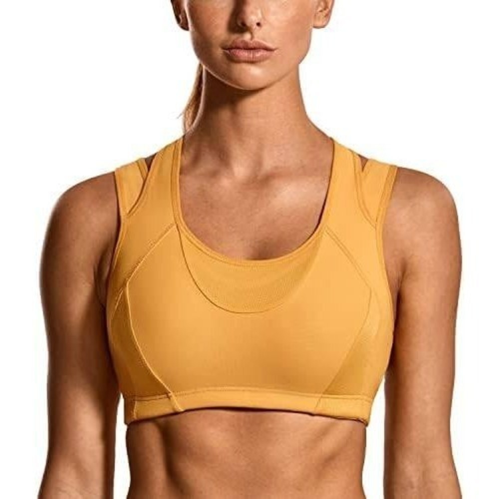 SYROKAN Amber Yellow Racerback Sports Bra XL New‎ With Tags